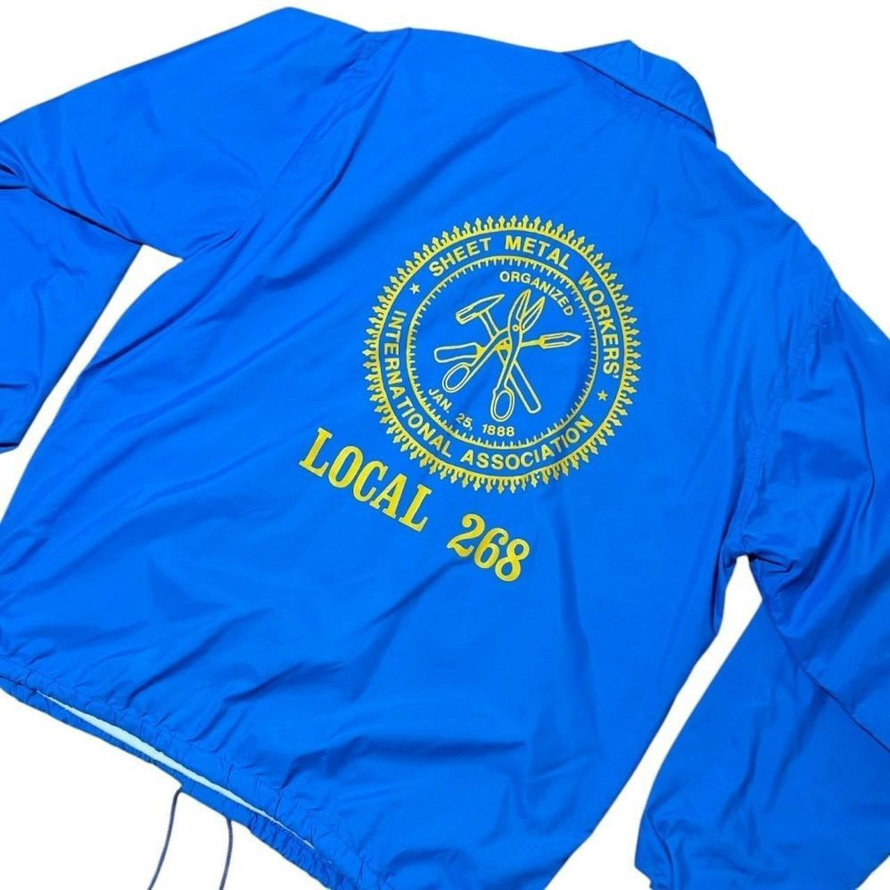 80s Sheet Metal Workers Local Union 268 Coaches Snap Button Nylon Jacket