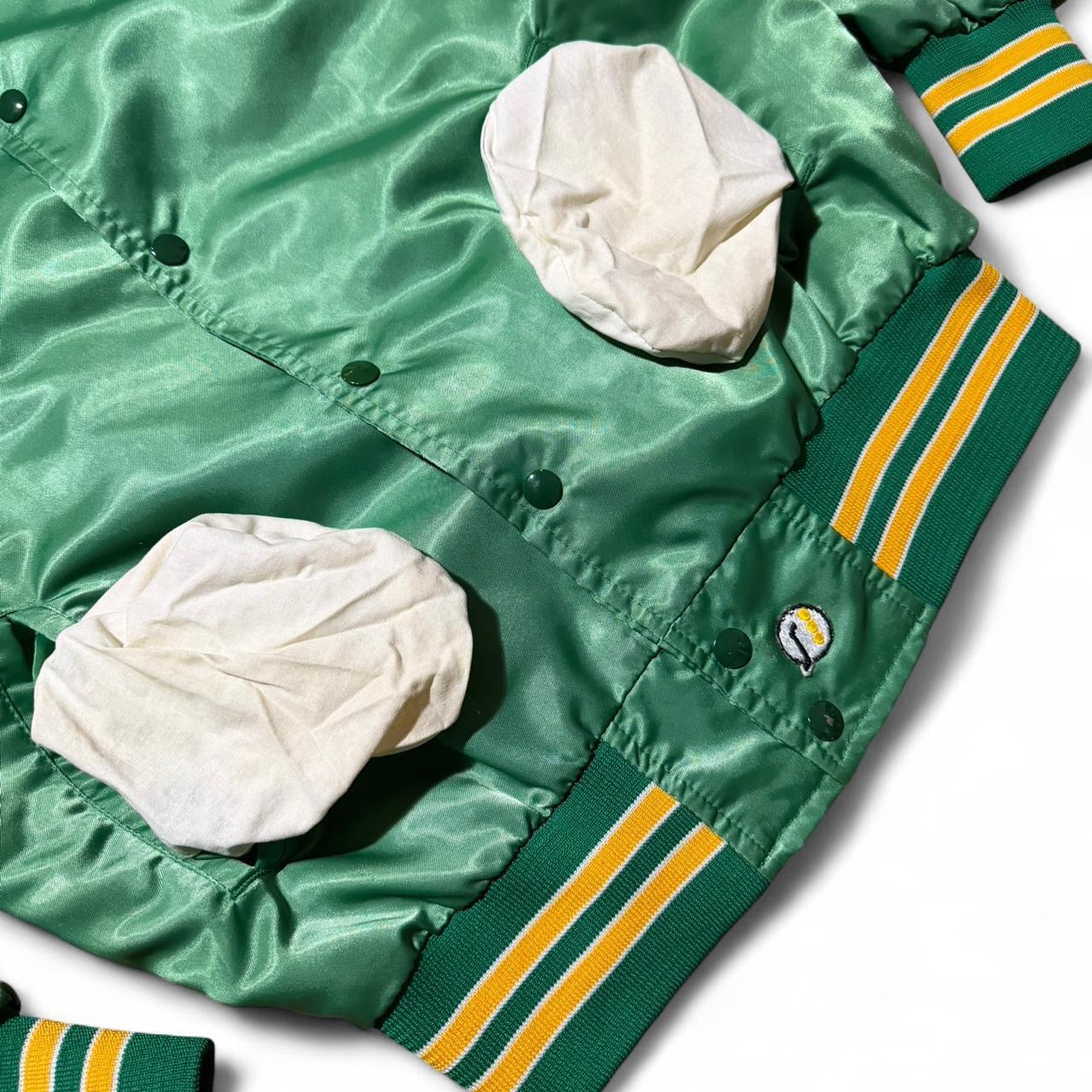 80s Oakland Athletics MLB Baseball Depatched Satin Bomber Jacket