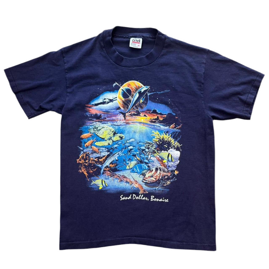 90s Underwater Sea Life Sand Dollar Bonaire Ocean Tee