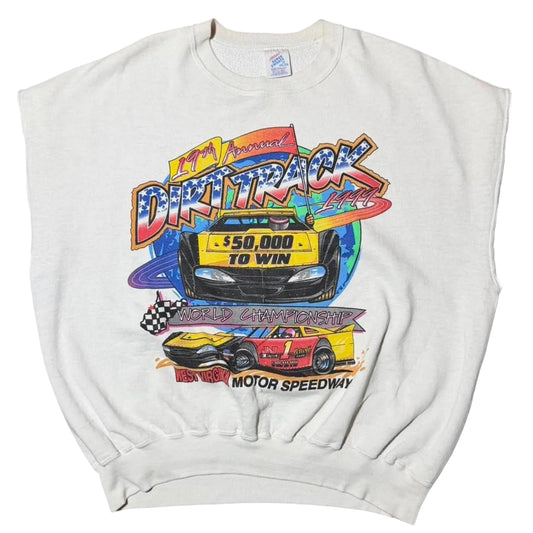 90s Dirt Track World Championship Racing Cutoff Sweatshirt