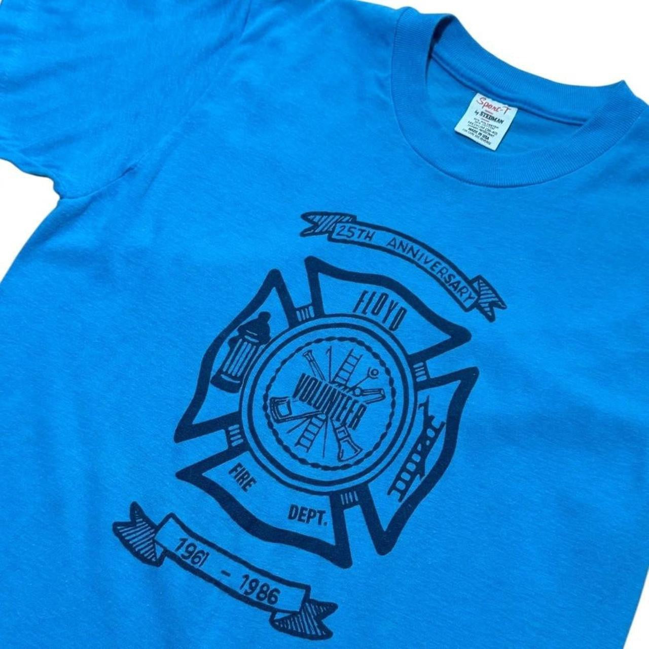 80s Floyd Volunteer Fire Fighter Dept 25th Anniversary Souvenir T-Shirt