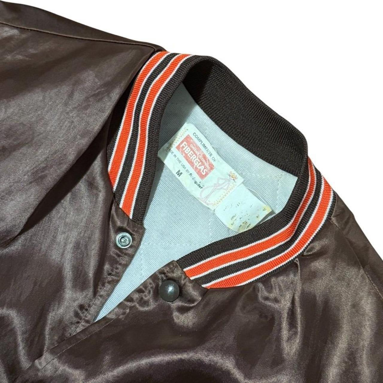 80s Cleveland Browns NFL USA Football Satin Sports Varsity Bomber Jacket