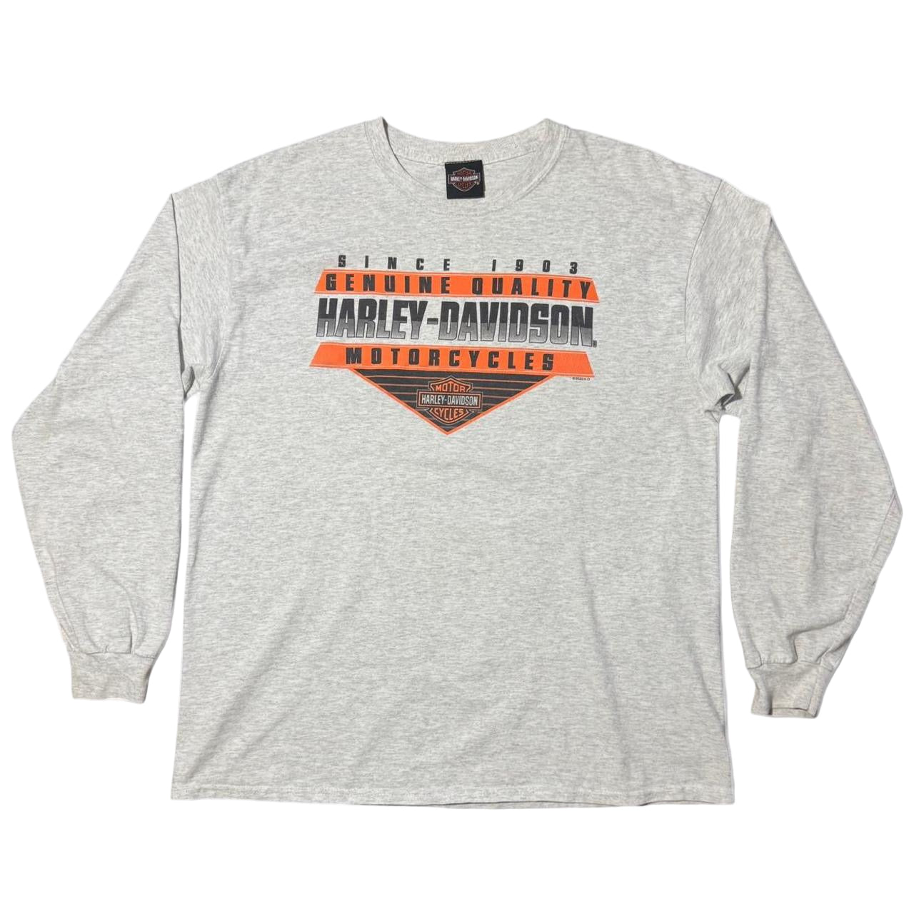 Grey Harley Davidson Motorcycle Biker Long Sleeve