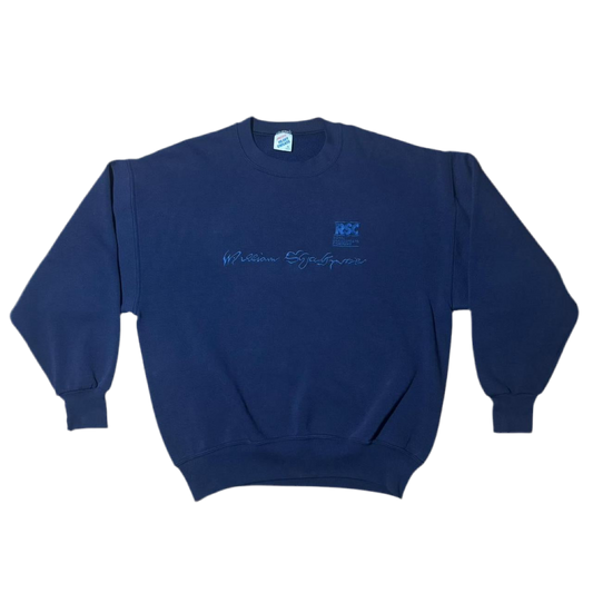 90s RSC William Shakespeare Navy Blue Embroidered Crew