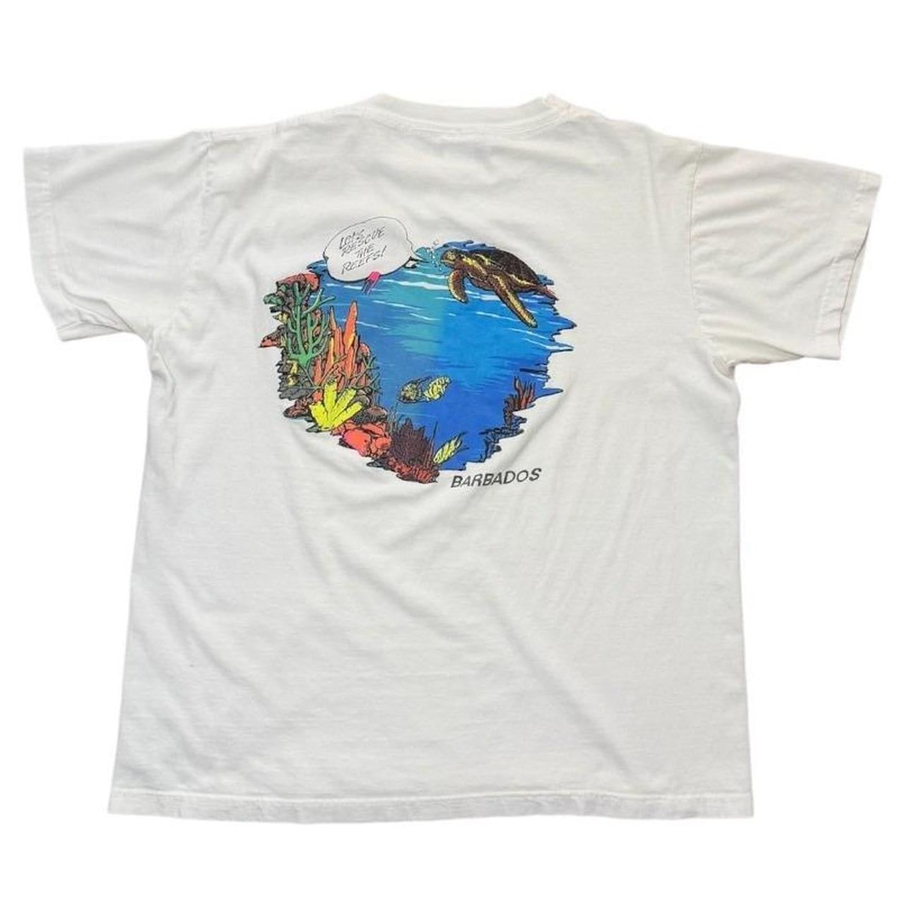 90s Caribbean Dream Barbados Sea Turtle Rescue Reefs Graphic Art T-shirt