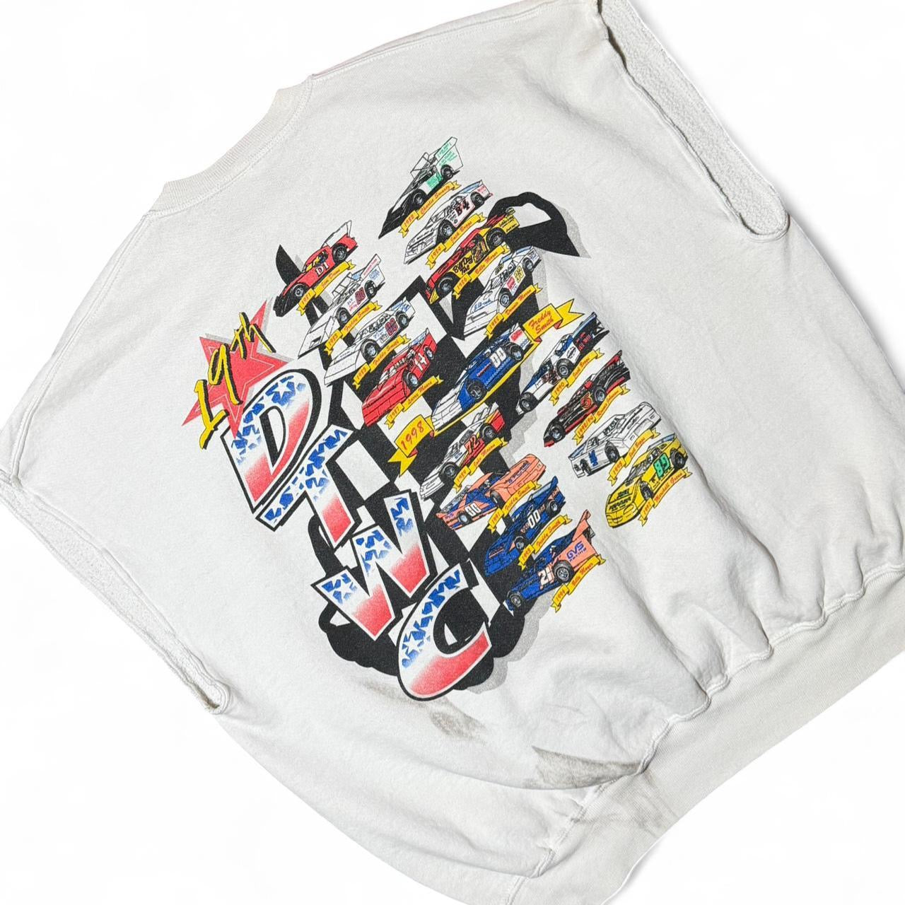 90s Dirt Track World Championship Racing Cutoff Sweatshirt