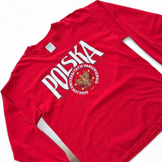 Vintage 90s Polska University of Warsaw Poland Long Sleeve