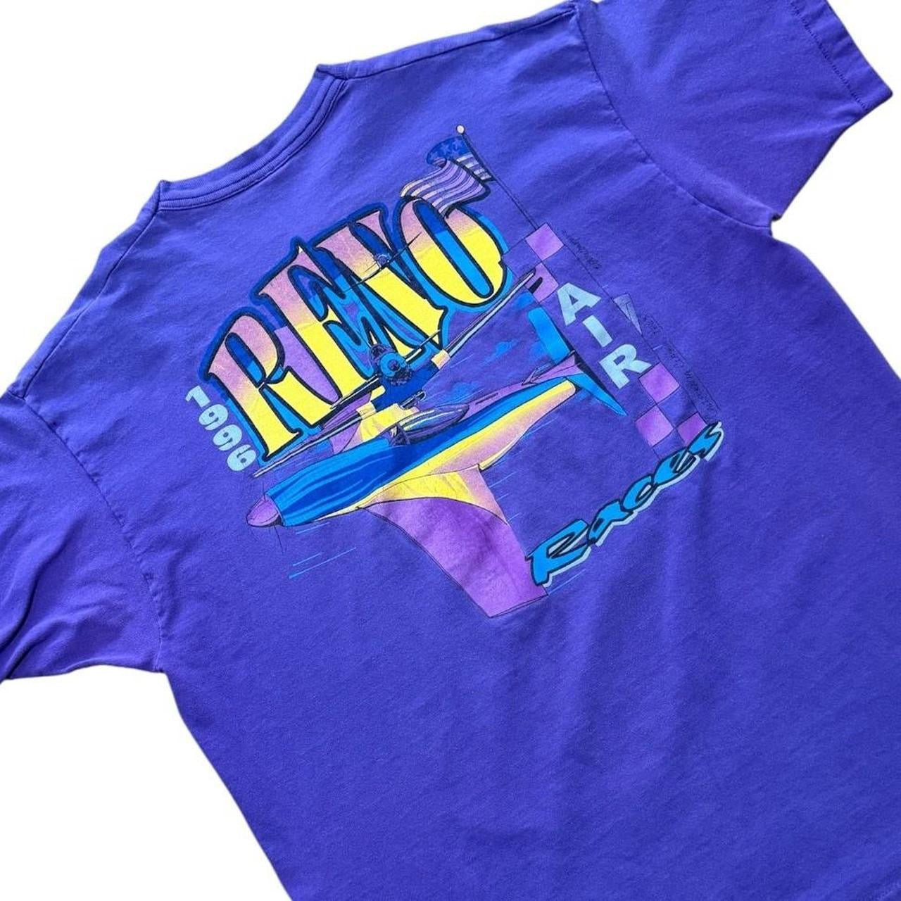 90s Reno Air Races Airplane Pilot Jet Graphic Souvenir T-Shirt