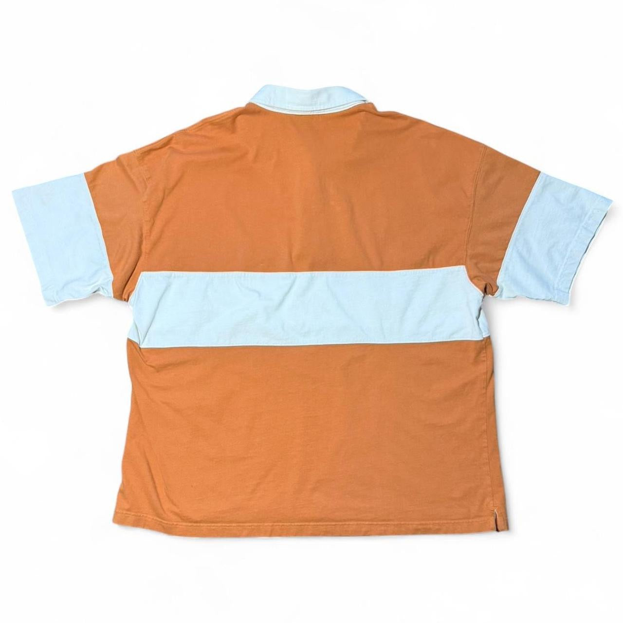 Vintage 90s Rugby Polo Orange/White Plain Heavyweight Shirt