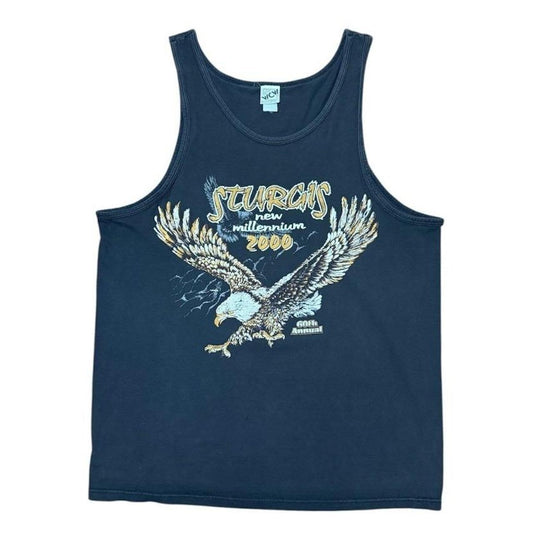 Y2K WCW Sturgis Annual Biker Rally USA Eagle Art Motorcycle Tank Shirt