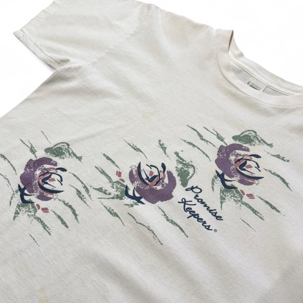 Vintage 90s Promise Keepers Floral Flower Art Graphic Rose T-shirt