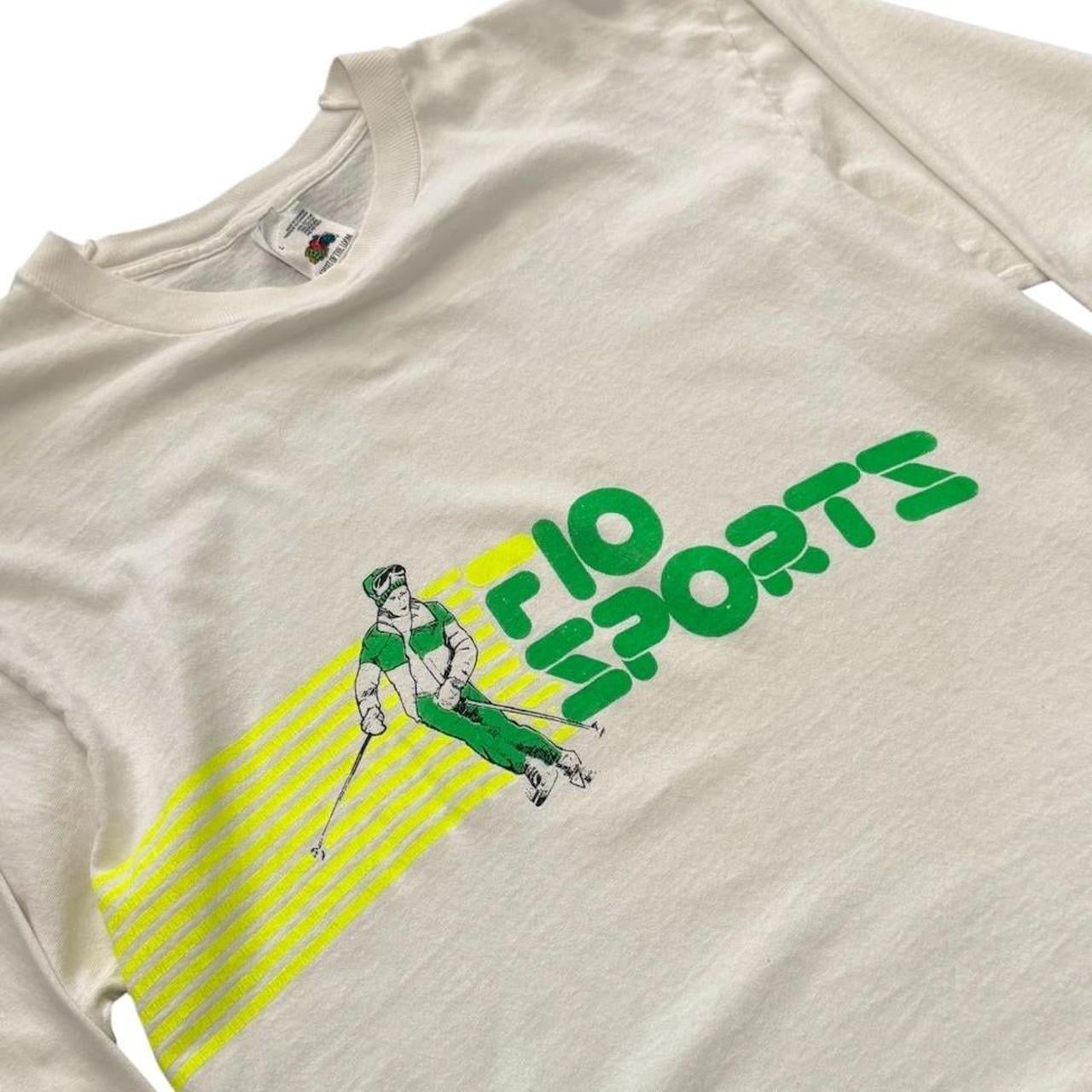 90s Fila Fio Sports Neon Gradient Ski Racquet Squash Long Sleeve Shirt