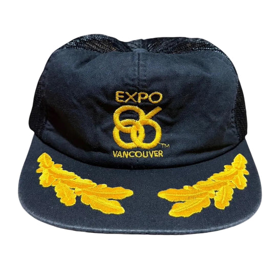 Vintage Expo 86 Vancouver Gold Leaf Embroidery Souvenir Snapback Hat