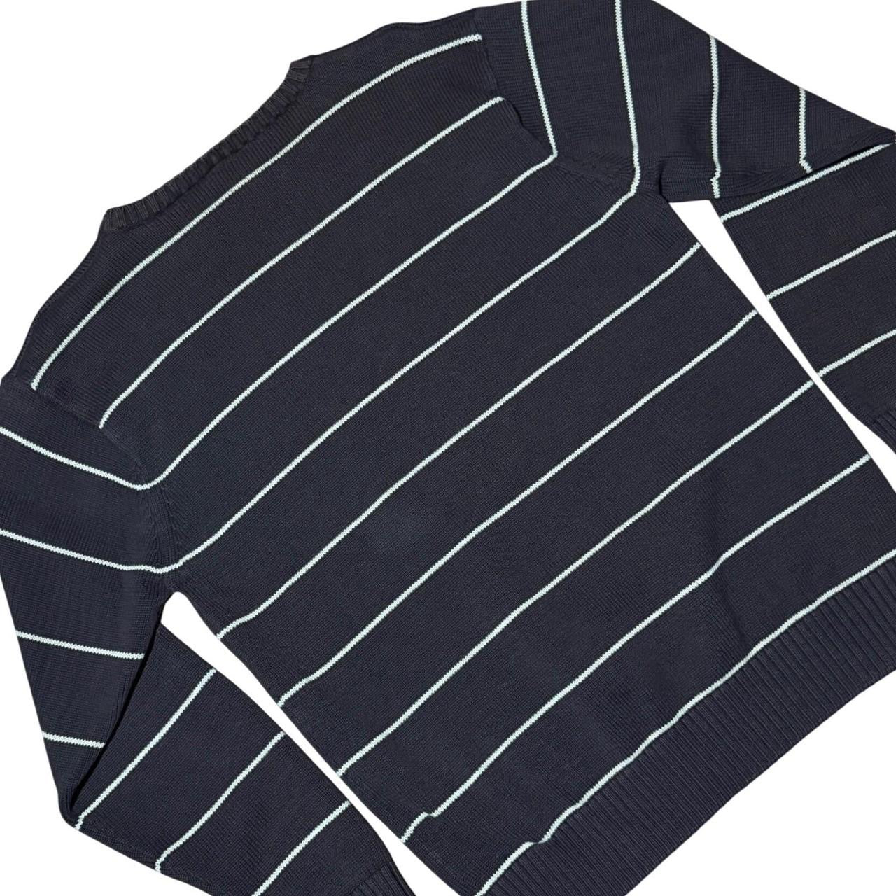 90s Y2K Firefly Brown Striped Knit Crewneck Pullover Sweater