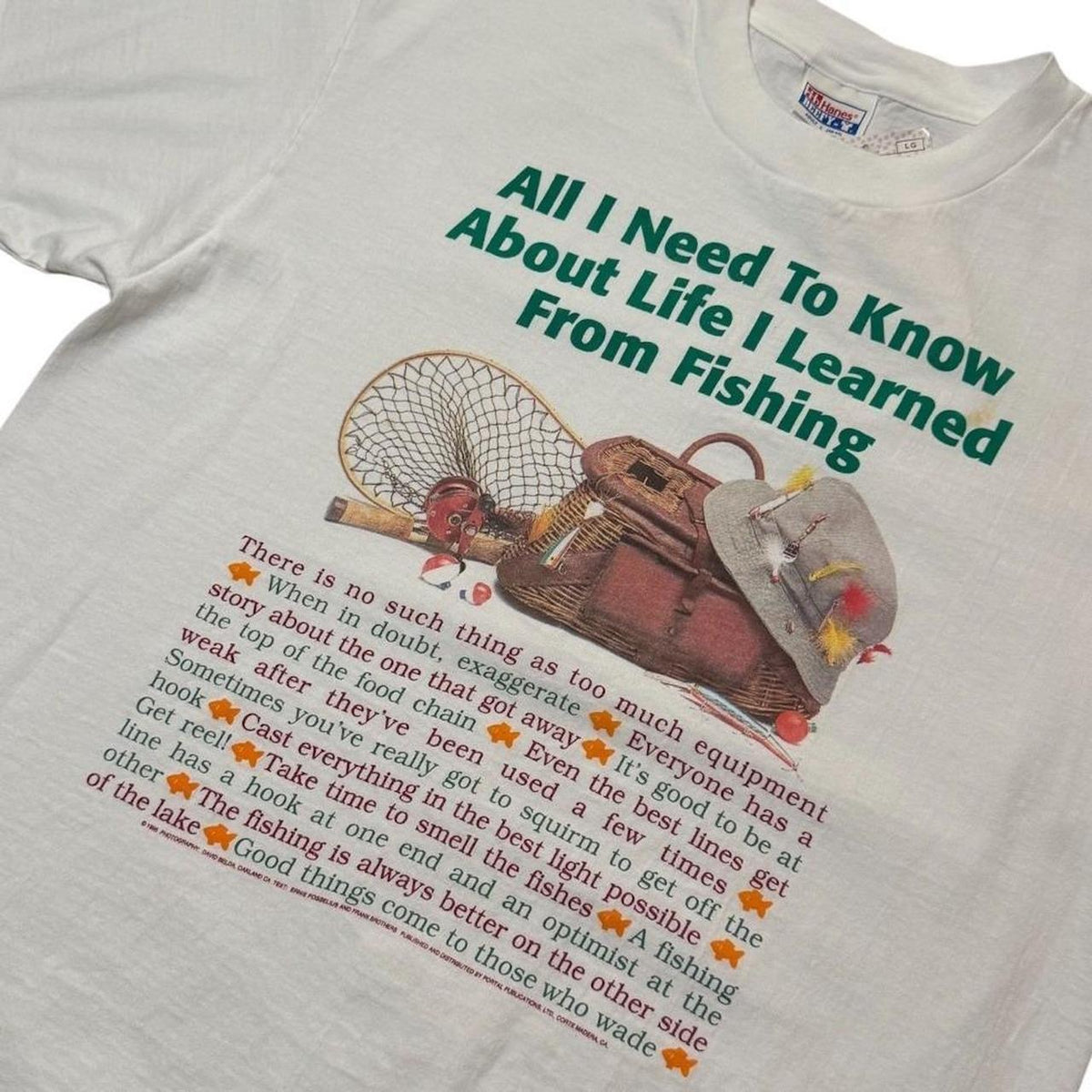 90s NWT Deadstock Sport Fishing Life Hobby Souvenir Art Graphic T-shirt