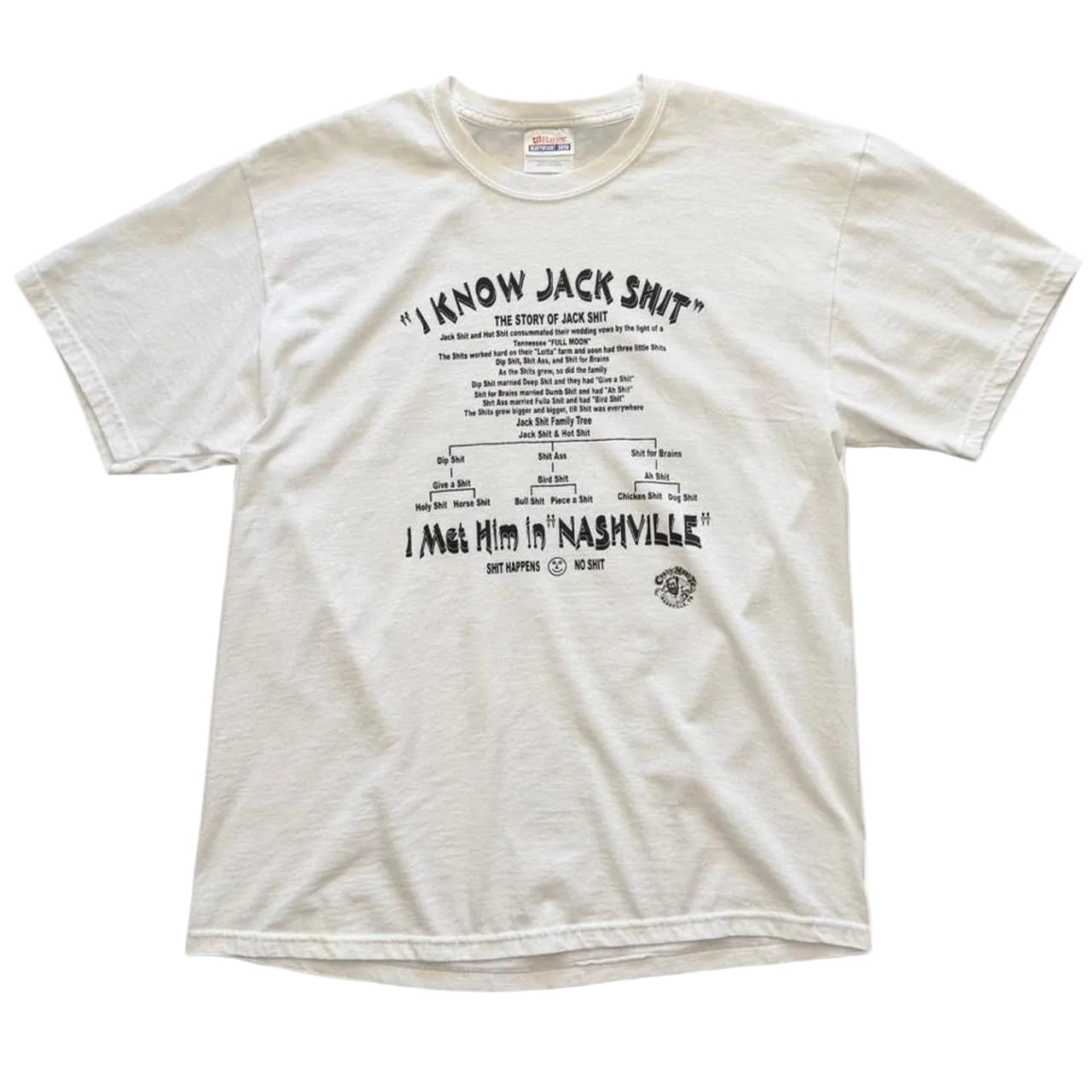 Vintage Y2K I Know Jack Sh*t Nashville Tennessee Novelty Joke T-shirt