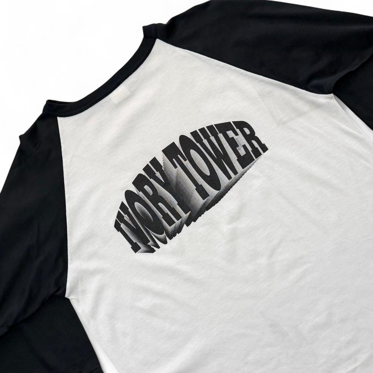 Vintage 90s Baseball Raglan Ivory Tower Graphic Soft Cotton T-shirt
