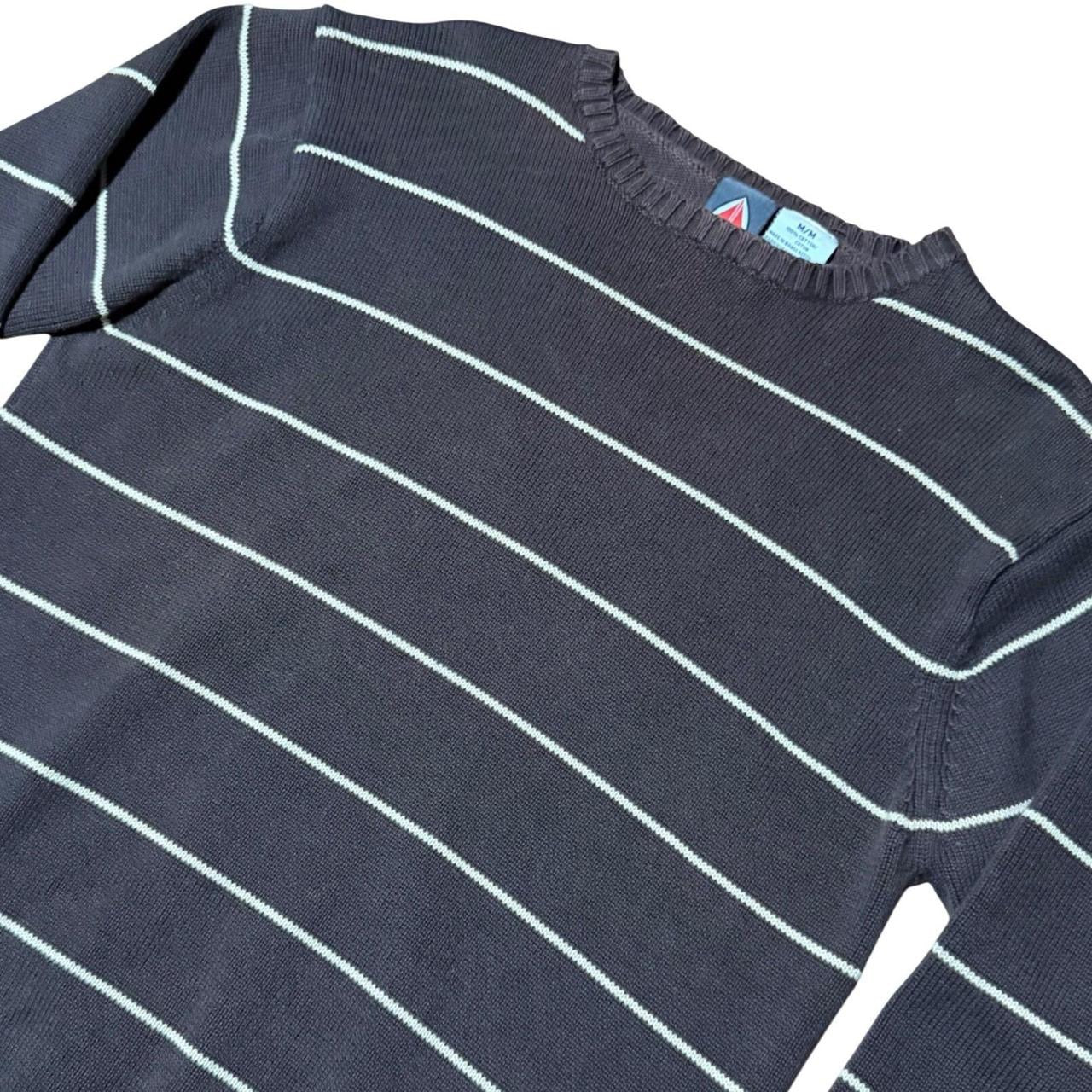 90s Y2K Firefly Brown Striped Knit Crewneck Pullover Sweater