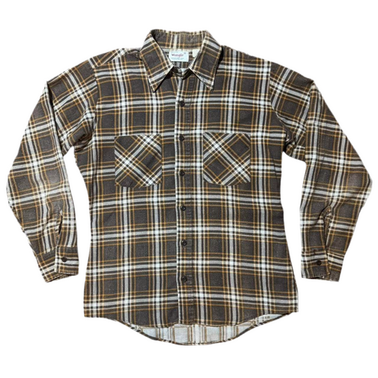 70s Wrangler Plaid Flannel Button Up
