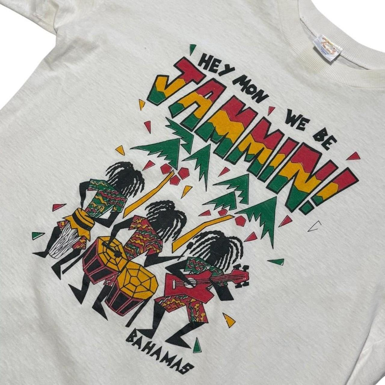 80s Bahamas Reggae Hey Mon We Be Jammin Souvenir Tourist Graphic T-Shirt