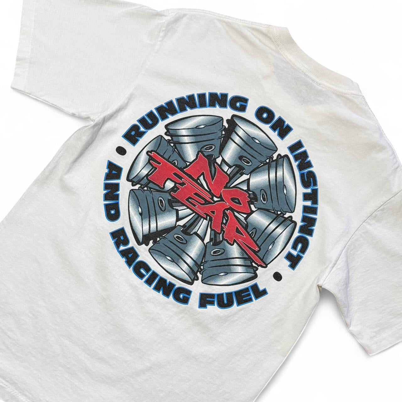 Vintage 90s No Fear Racing Fuel Skate Extreme Sports Mullet Graphic T-shirt