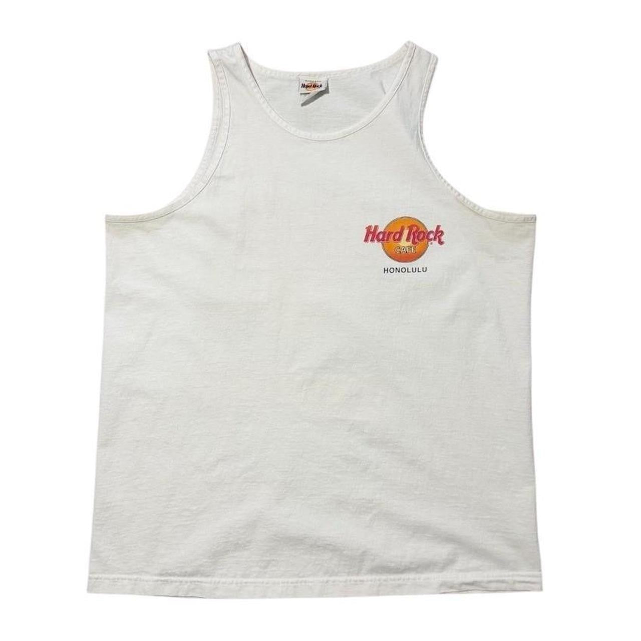 90s Hard Rock Cafe Honolulu Hawaii Beach Sunset Graphic Tank Top Shirt