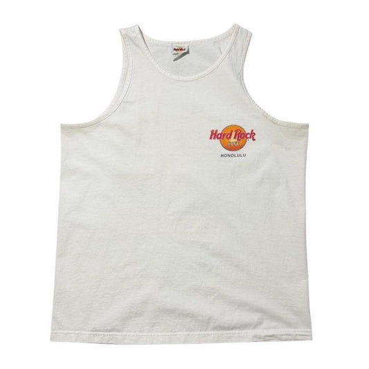 90s Hard Rock Cafe Honolulu Hawaii Beach Sunset Graphic Tank Top Shirt