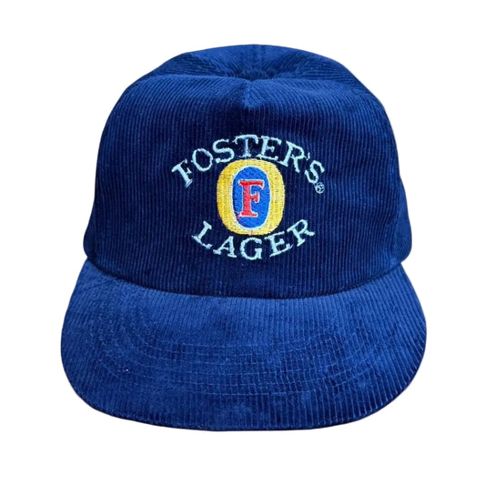 Vintage 90s Corduroy Fosters Lager Beer Promo Trucker Snapback Hat