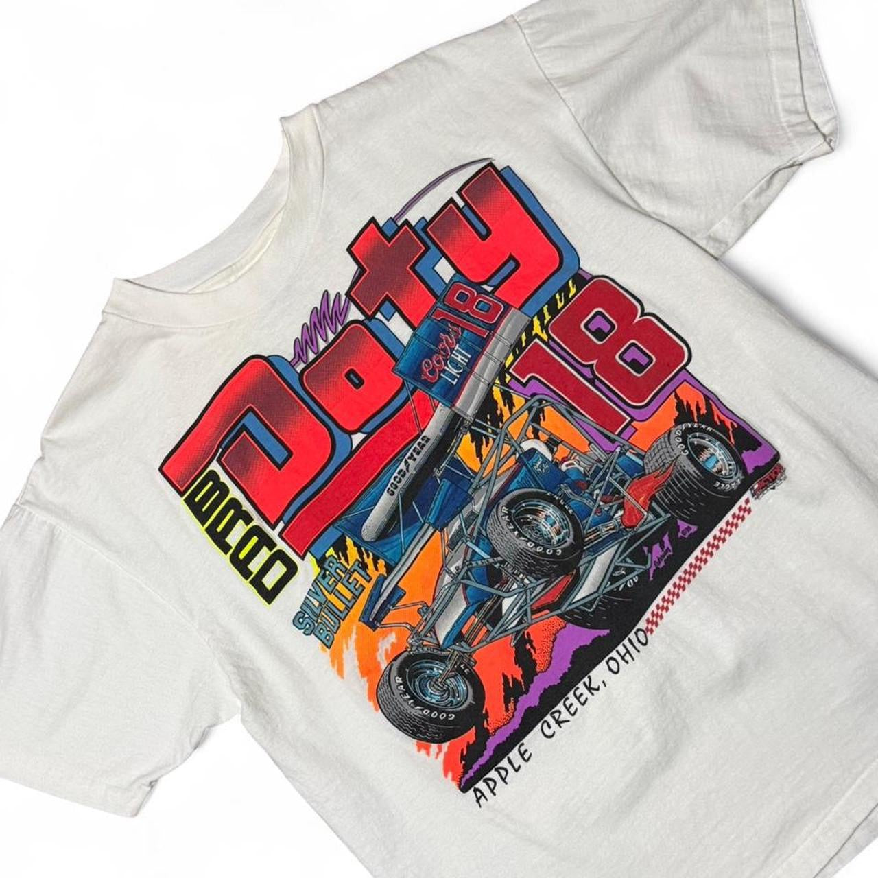 Vintage 90s Brad Doty Nascar Sprint Racer Ohio Auto Car Graphic T-shirt