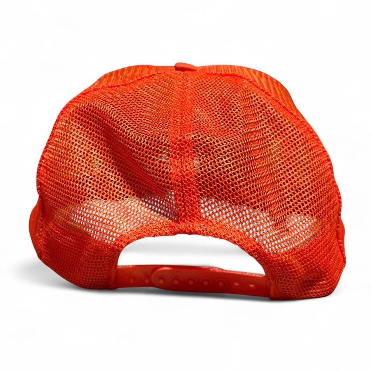 Deadstock 90s Chicago Embroidered Orange Trucker Mesh Snapback Hat