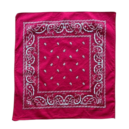 Y2K Maroon Burgundy Paisley Bandana Handkerchief Chiffon Scarf Head Wrap