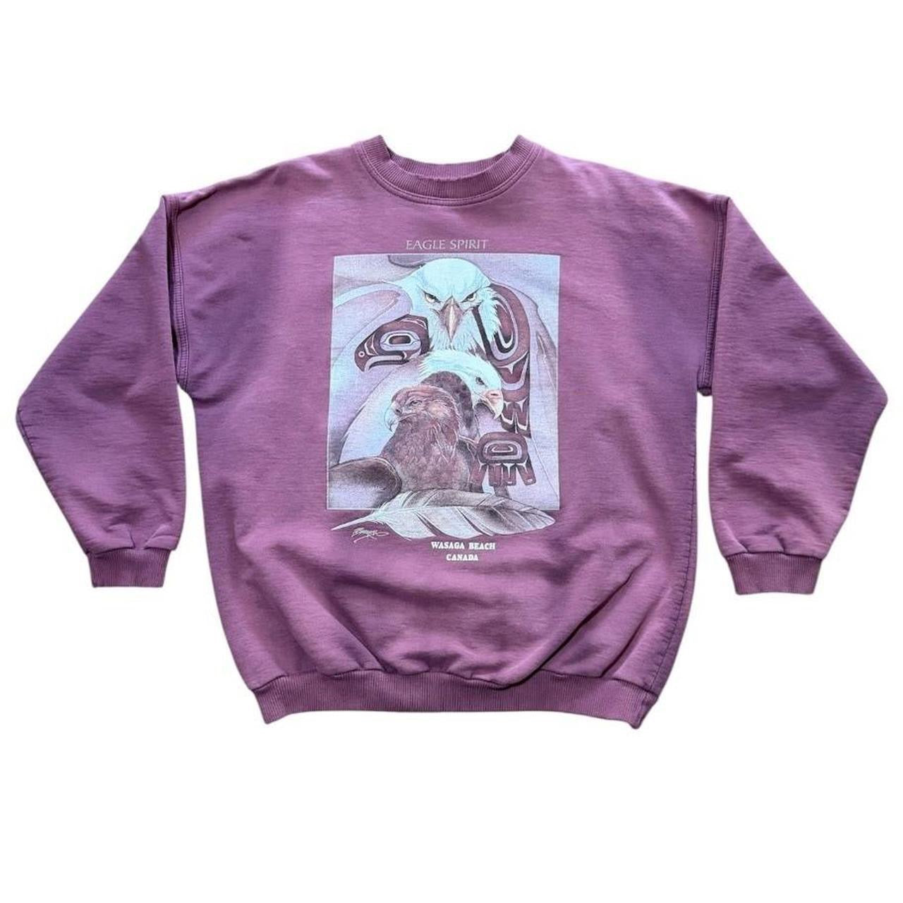 90s Eagle Spirit Wasaga Beach Canada Nature Animal Bird Crewneck Sweater