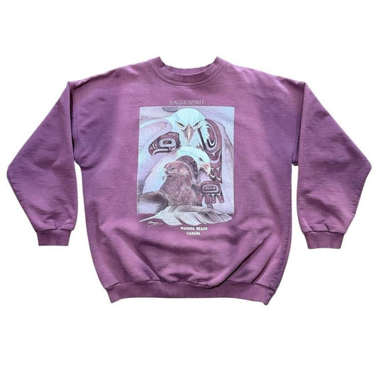 90s Eagle Spirit Wasaga Beach Canada Nature Animal Bird Crewneck Sweater