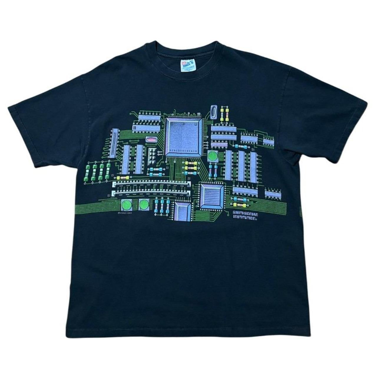 90s Smithsonian Institute CPU Board Computer Tech Art Graphic T-shirt