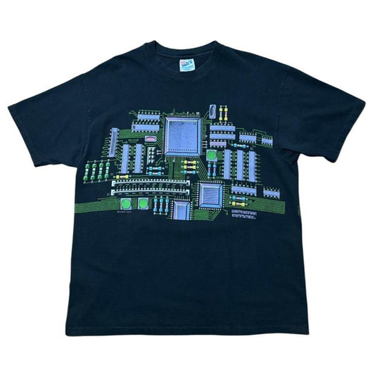90s Smithsonian Institute CPU Board Computer Tech Art Graphic T-shirt