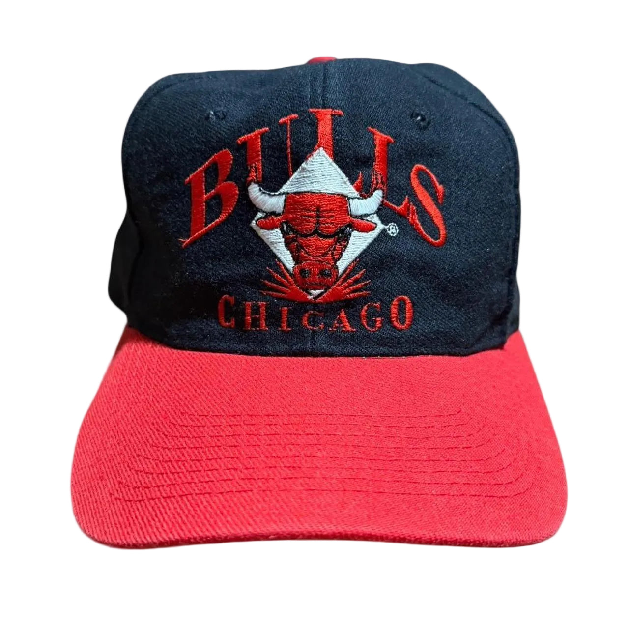 Vintage 90s Chicago Bulls Signature Logo NBA Basketball Snapback Hat