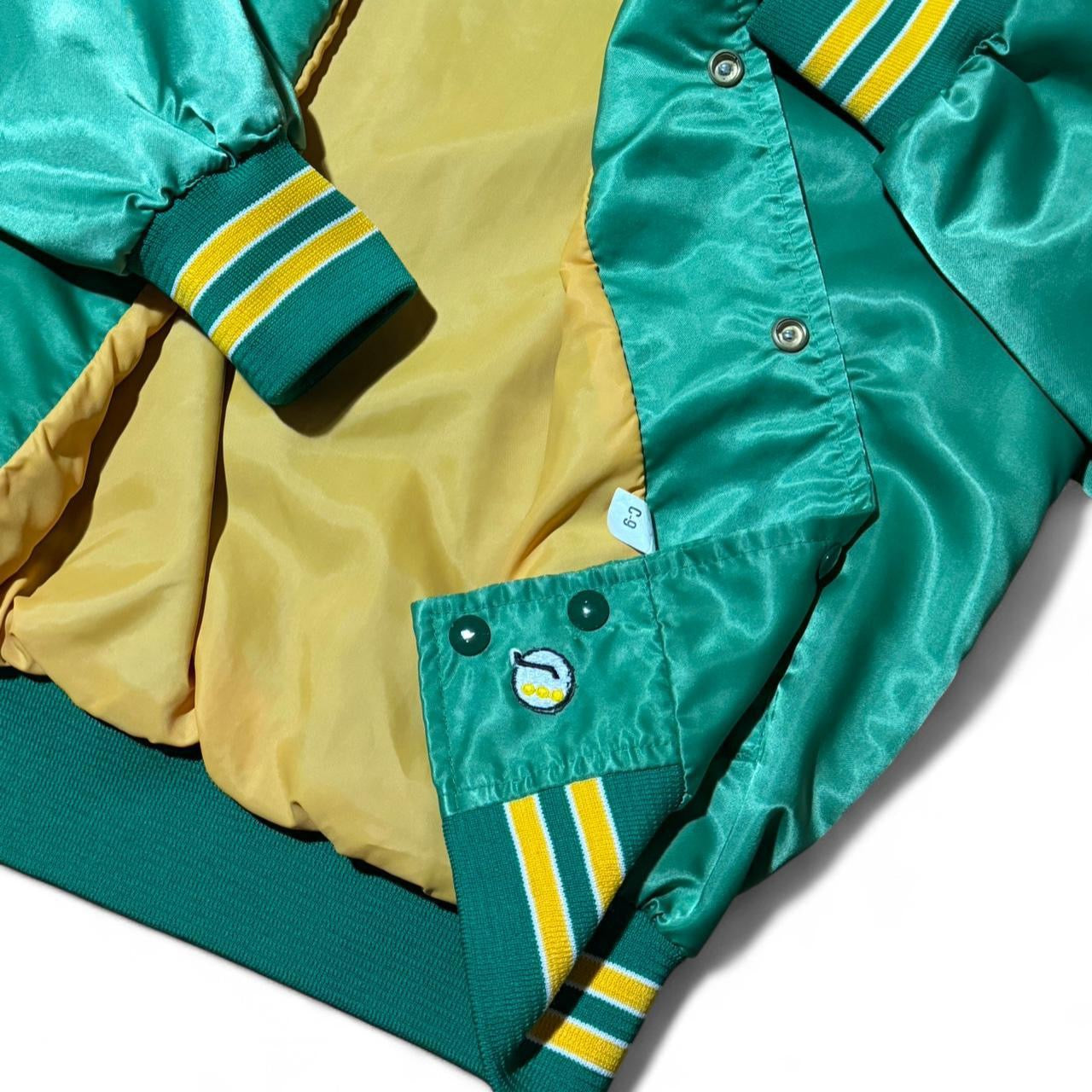 80s Oakland Athletics MLB Baseball Depatched Satin Bomber Jacket