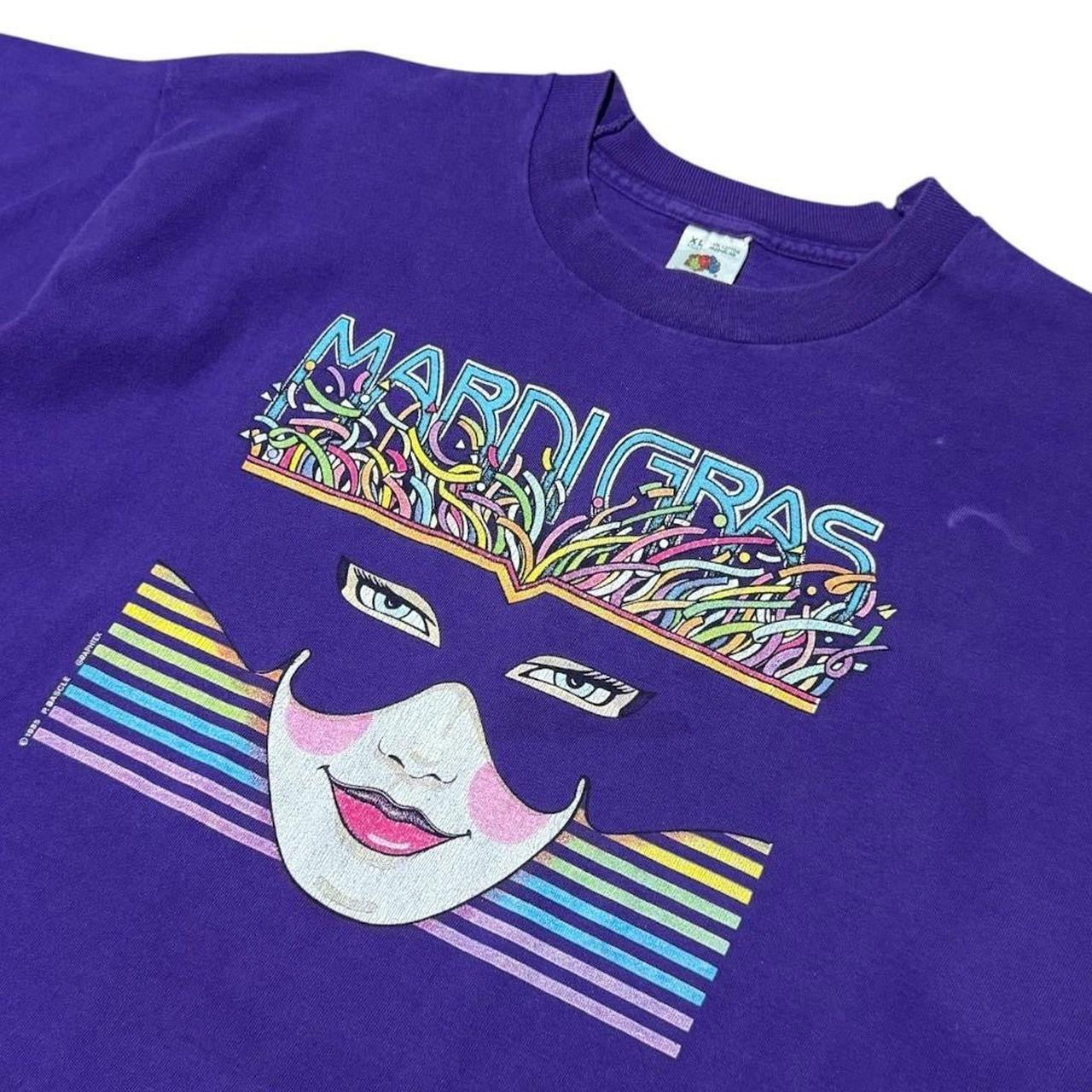 80s Mardi Gras New Orleans Burlesque Masquerade Mask Art Graphic T-shirt