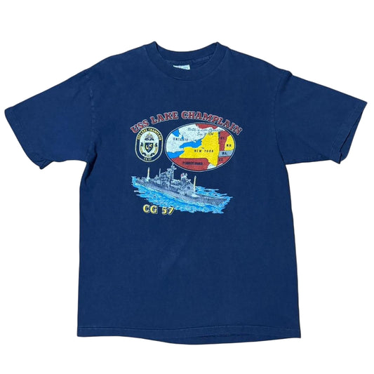 90s Navy USS Lake Champlain CG 57 Boat Tee