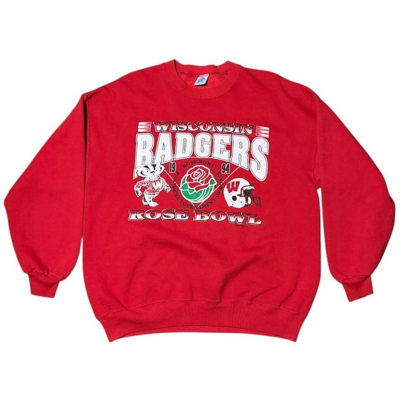 90s Wisconsin Badgers Rose Bowl NCAA USA Football Sport Crewneck Sweater