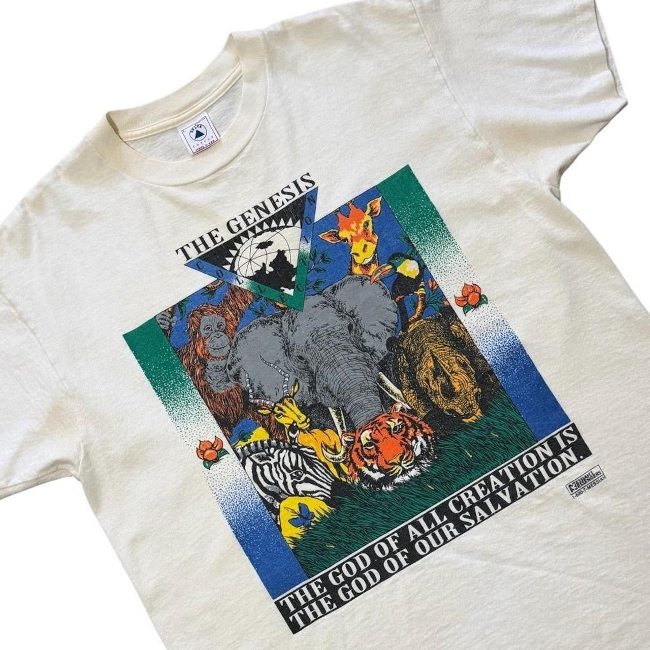 90s The Genesis God Creation Jesus Animal Jungle Nature Graphic T-shirt