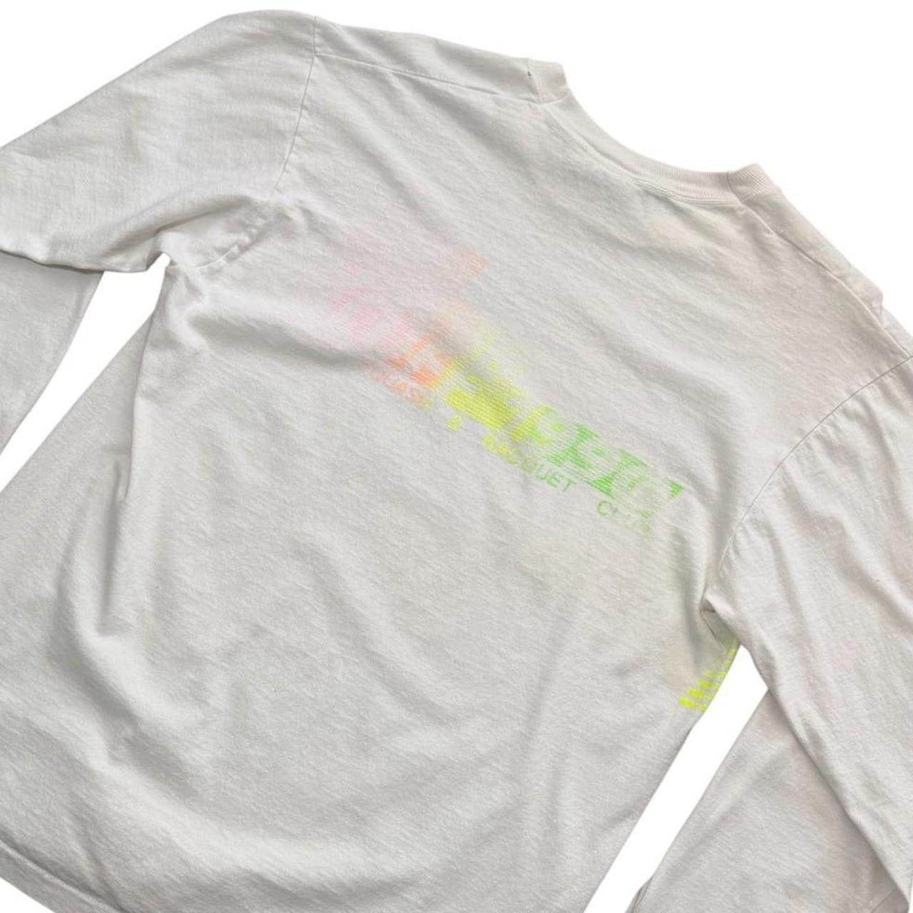90s Fila Fio Sports Neon Gradient Ski Racquet Squash Long Sleeve Shirt