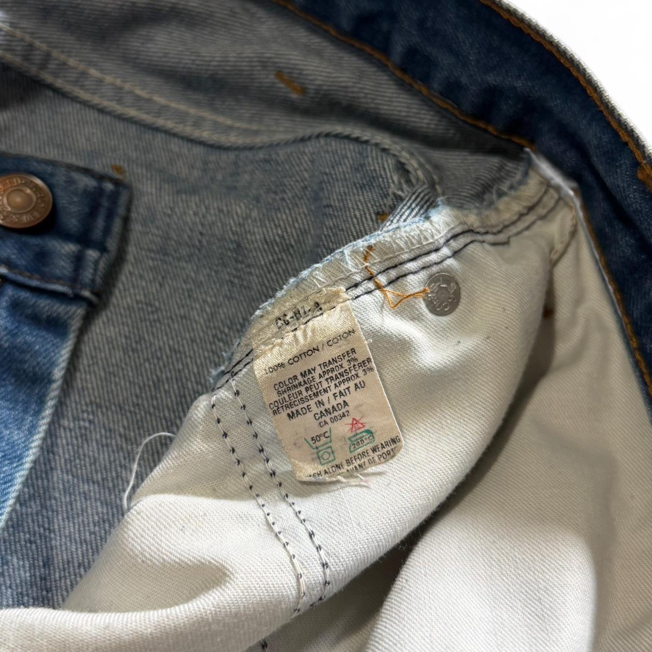 Vintage 90s Hemmed Levi’s Blue Wash Denim Red Tab Jeans
