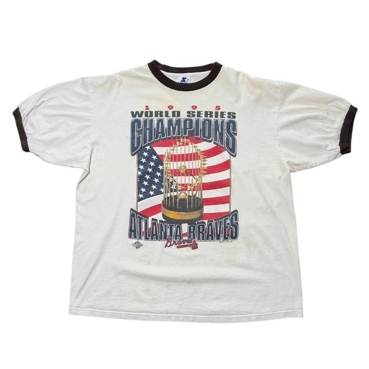 90s Atlanta Braves World Series Baseball MLB USA Starter Ringer T-shirt