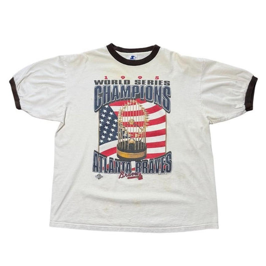 90s Atlanta Braves World Series Baseball MLB USA Starter Ringer T-shirt