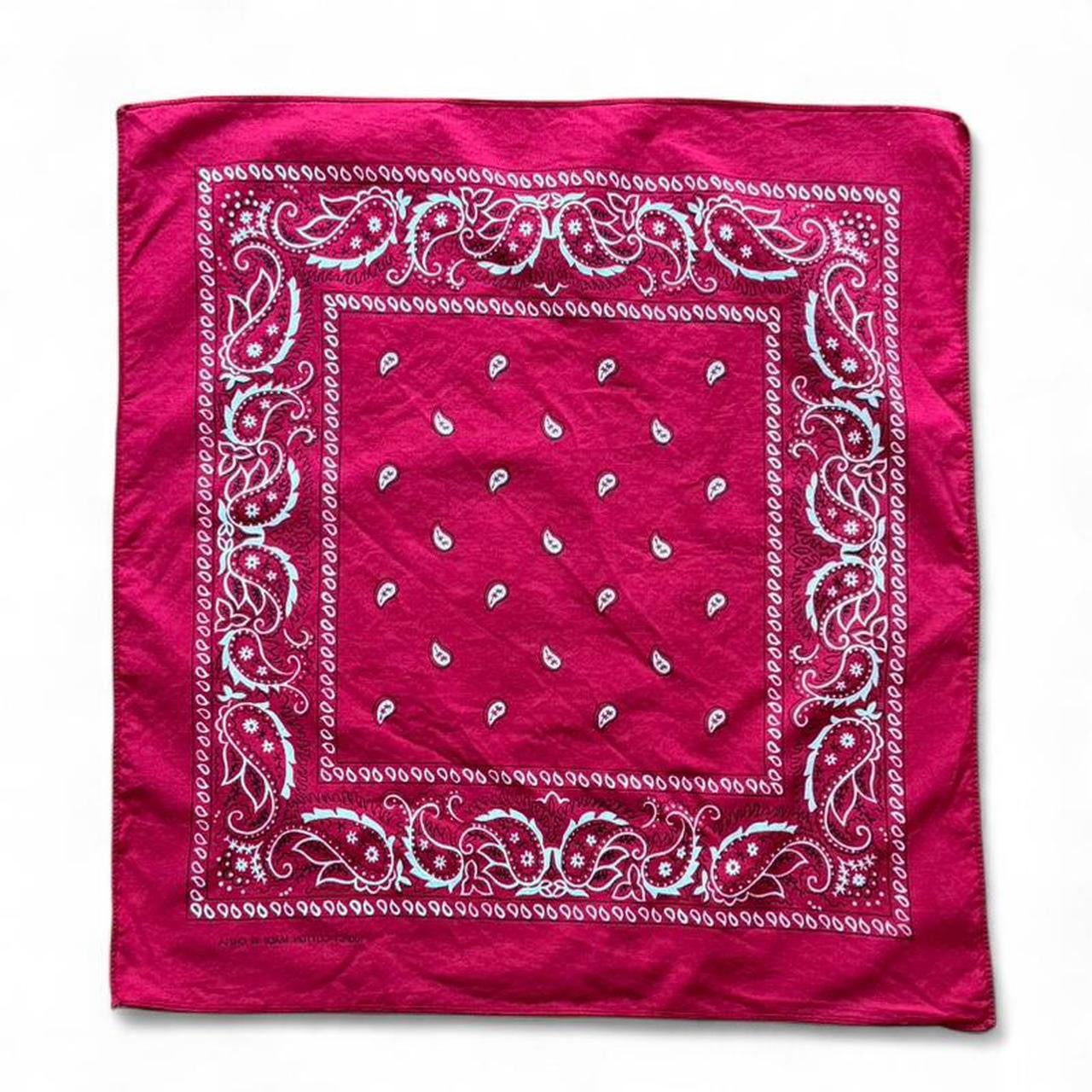Y2K Maroon Burgundy Paisley Bandana Handkerchief Chiffon Scarf Head Wrap