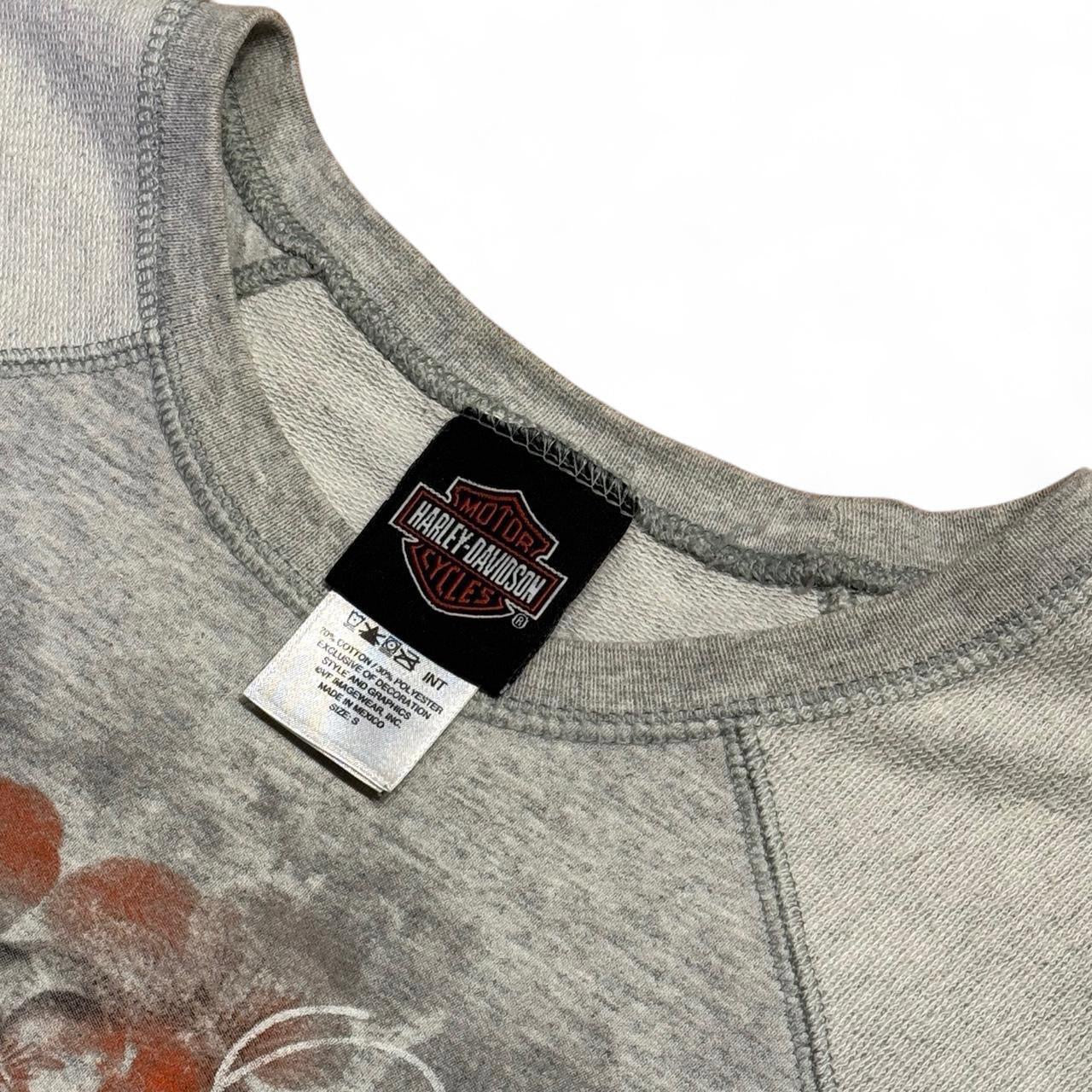 Vintage 2014 Floral Harley Davidson Quebec Canada Biker Crewneck