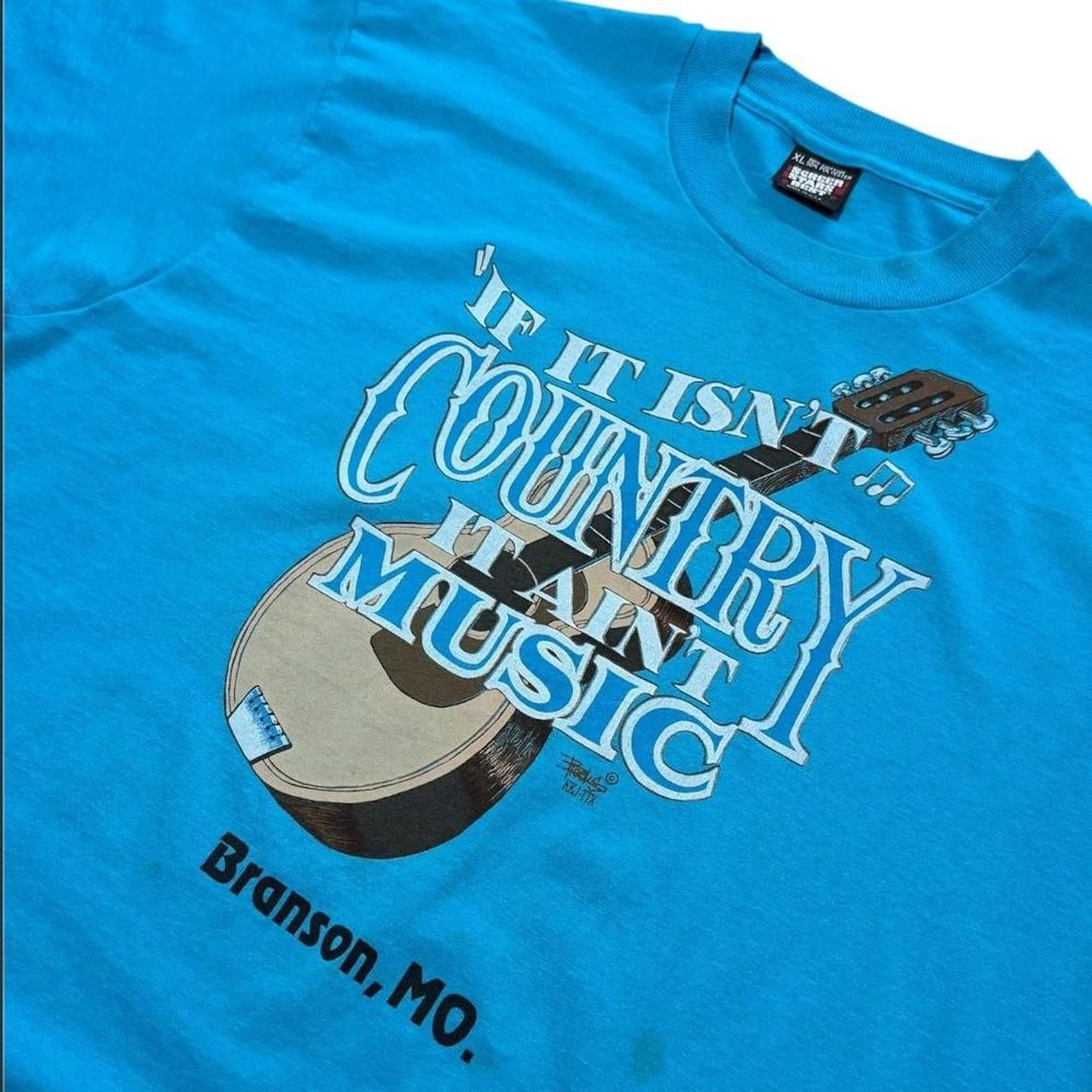 90s Branson Country Music Guitar Instrument Cowboy Graphic Art T-shirt