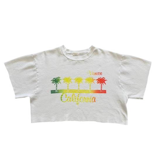 80s Venice Beach California Cropped Crew