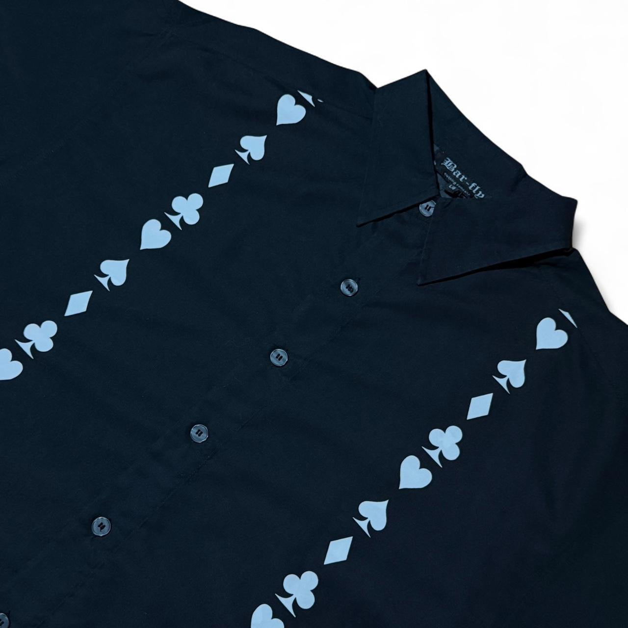 Y2K Poker Cards Gambling Casino Button Up Dress Shirt
